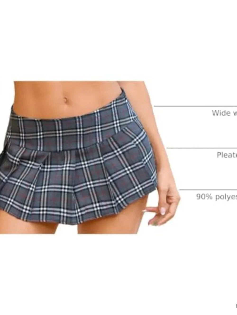 Pleated Mini Skirt Low Rise Y2K Plaid Schoolgirl Skirt Women Ultra-short